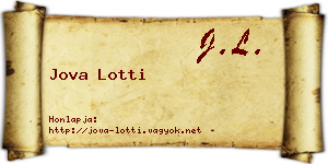 Jova Lotti névjegykártya